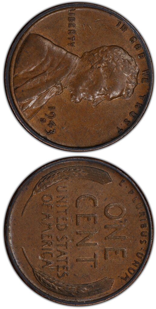 1943-S copper Lincoln Wheat Penny, $185,000