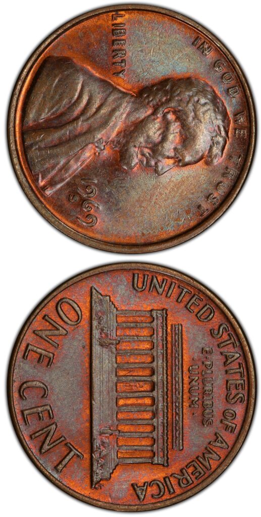 1969-S doubled die obverse Lincoln Memorial penny, $10,000