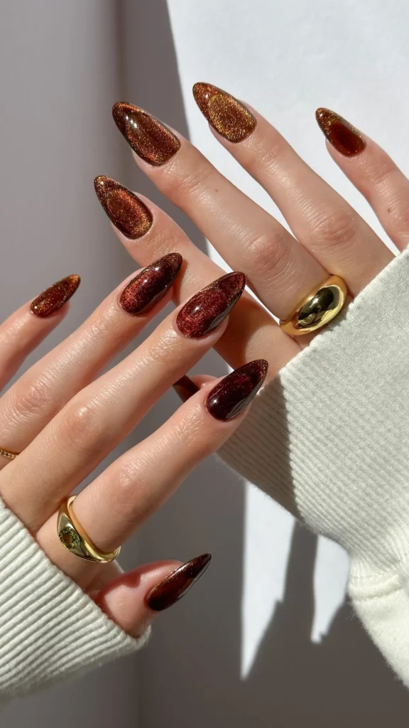 Popular Fall Nail Colors 2025–2026 You’ll Be Obsessed With 15 Burgundy Espresso Cat Eye Nails
