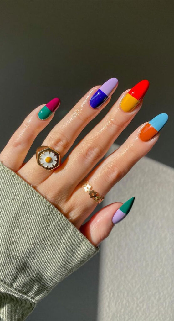 25 Summer Nail Designs 2025: Bright, Cute & Colorful Inspo 26 Mix of Bright Solids