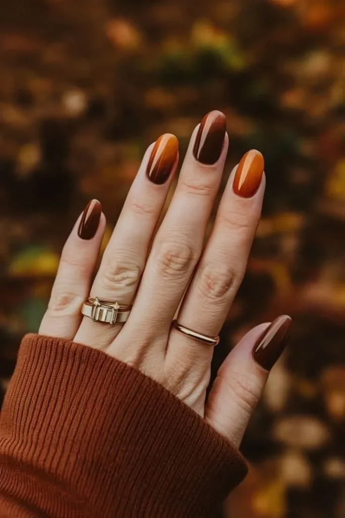 Popular Fall Nail Colors 2025–2026 You’ll Be Obsessed With 30 Red to Orange Gradient Nails