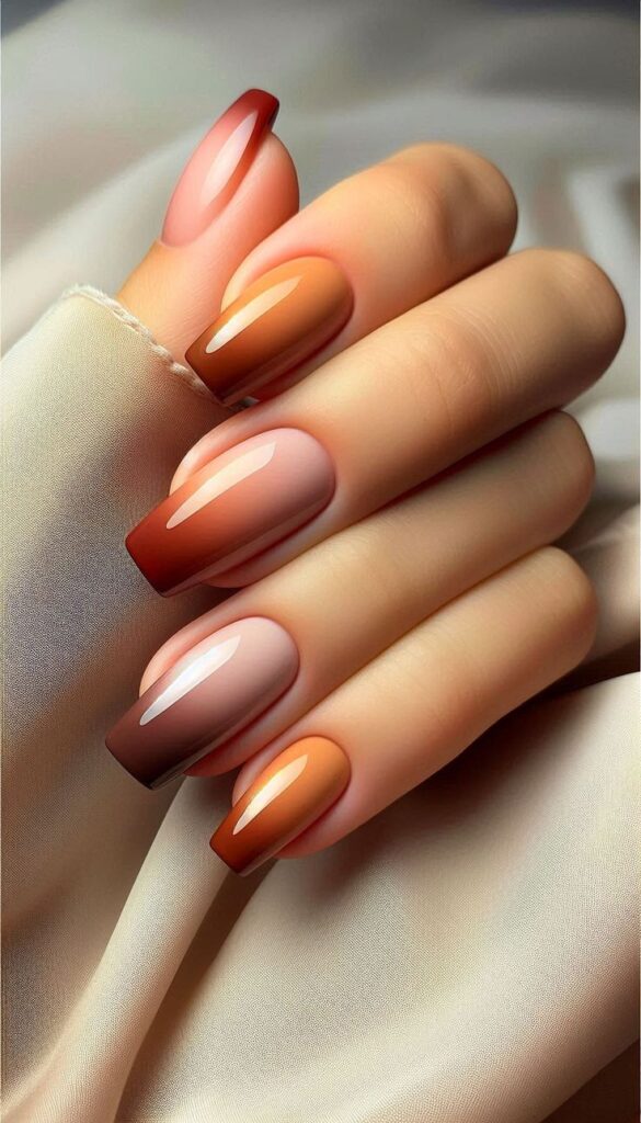 Burnt Sugar Ombre Nails