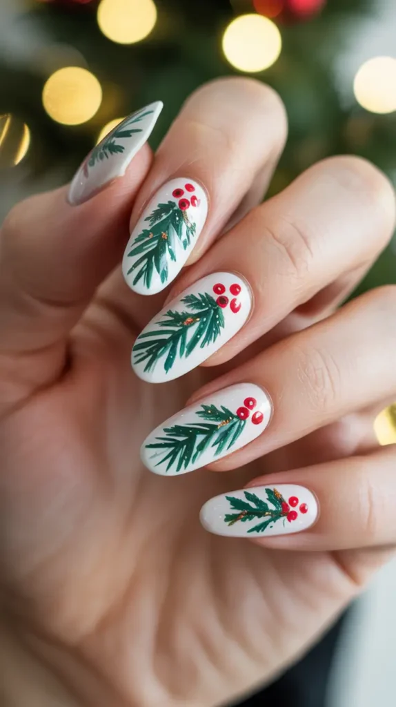 Christmas Nail Inspo 2025: 21 Festive & Aesthetic Manicure Ideas to Try Now 4 Chic Winter Pine