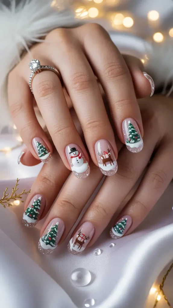 Christmas Nail Inspo 2025: 21 Festive & Aesthetic Manicure Ideas to Try Now 12 Enchanting Silver Snowfall