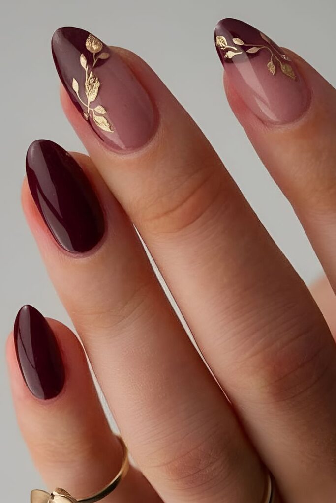 Gilded Berry Blooms Nails