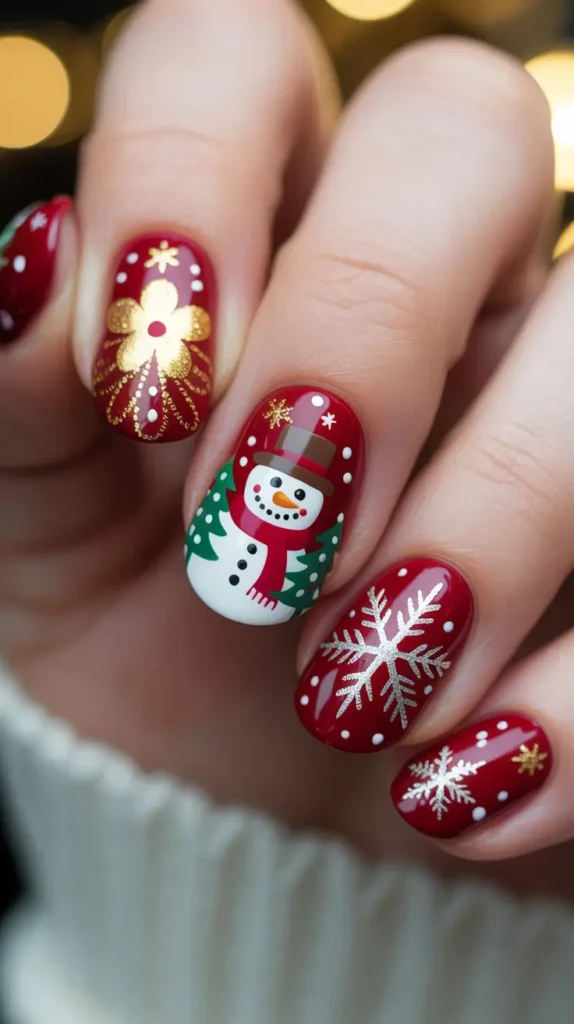 Christmas Nail Inspo 2025: 21 Festive & Aesthetic Manicure Ideas to Try Now 13 Gingerbread Joy