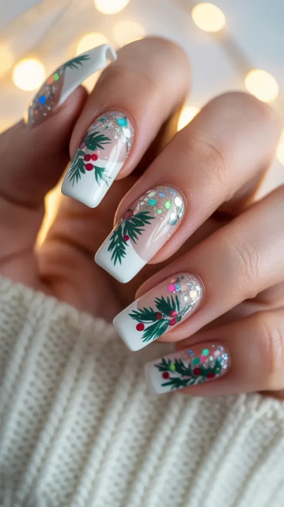 Christmas Nail Inspo 2025: 21 Festive & Aesthetic Manicure Ideas to Try Now 6 Glazed Pine Tips