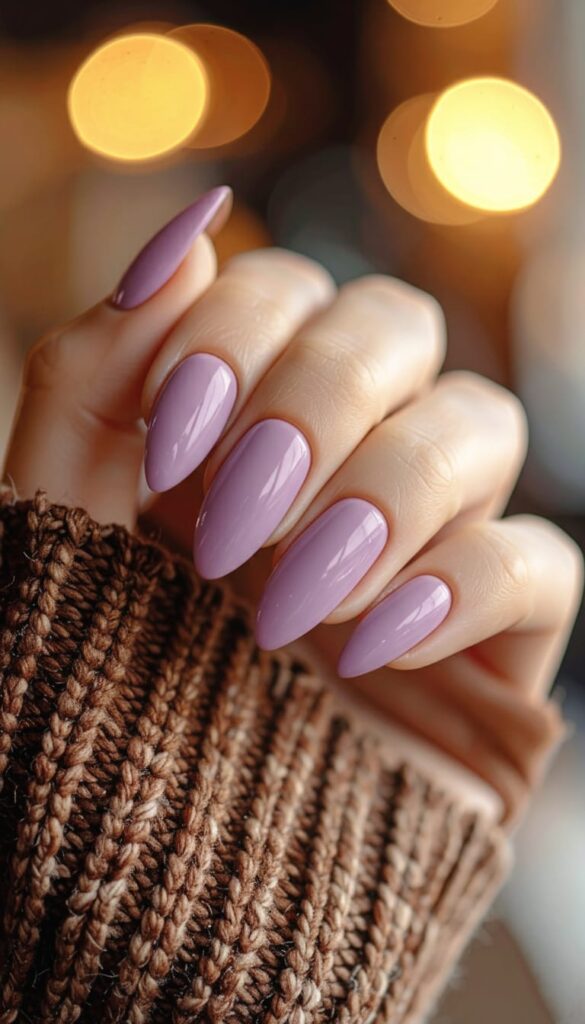 Glossy Lavender Nails