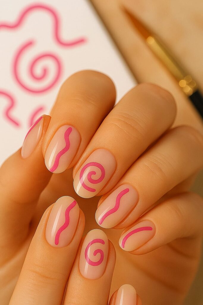 Hot Pink Squiggles