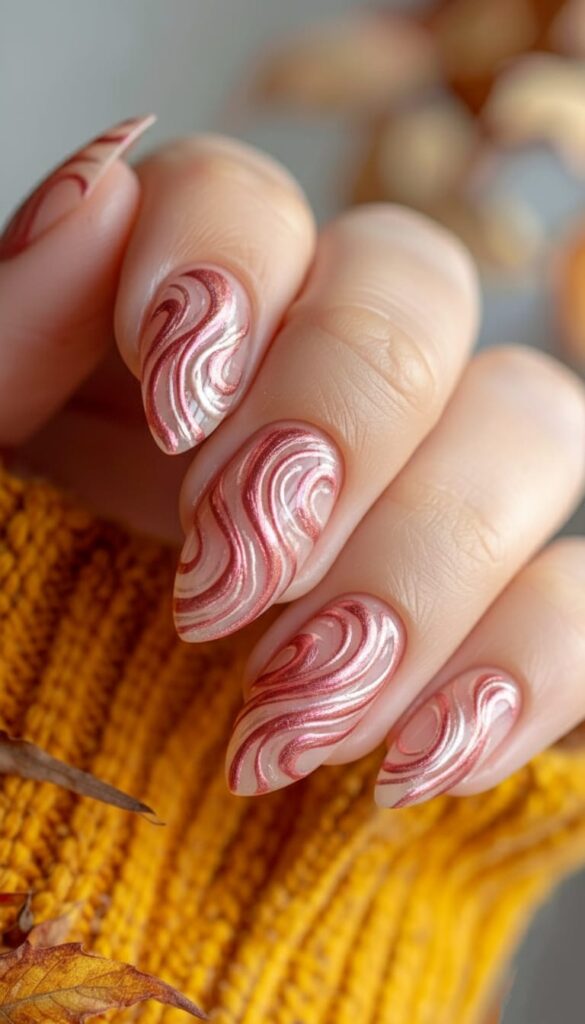 Metallic Pink Swirls