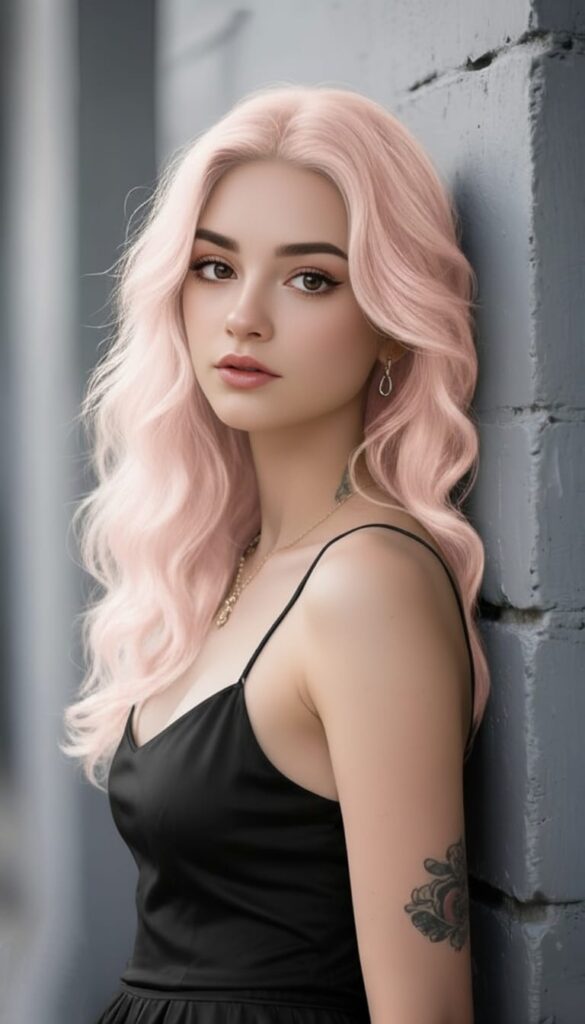 Pastel Pink Long Waves