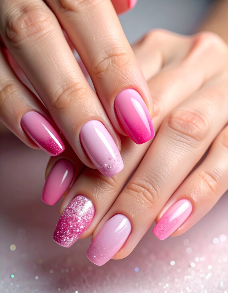 Pink Ombré with Glitter