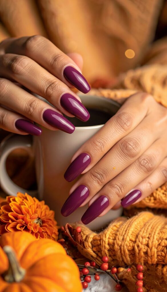 Rich Burgundy Solid Nails