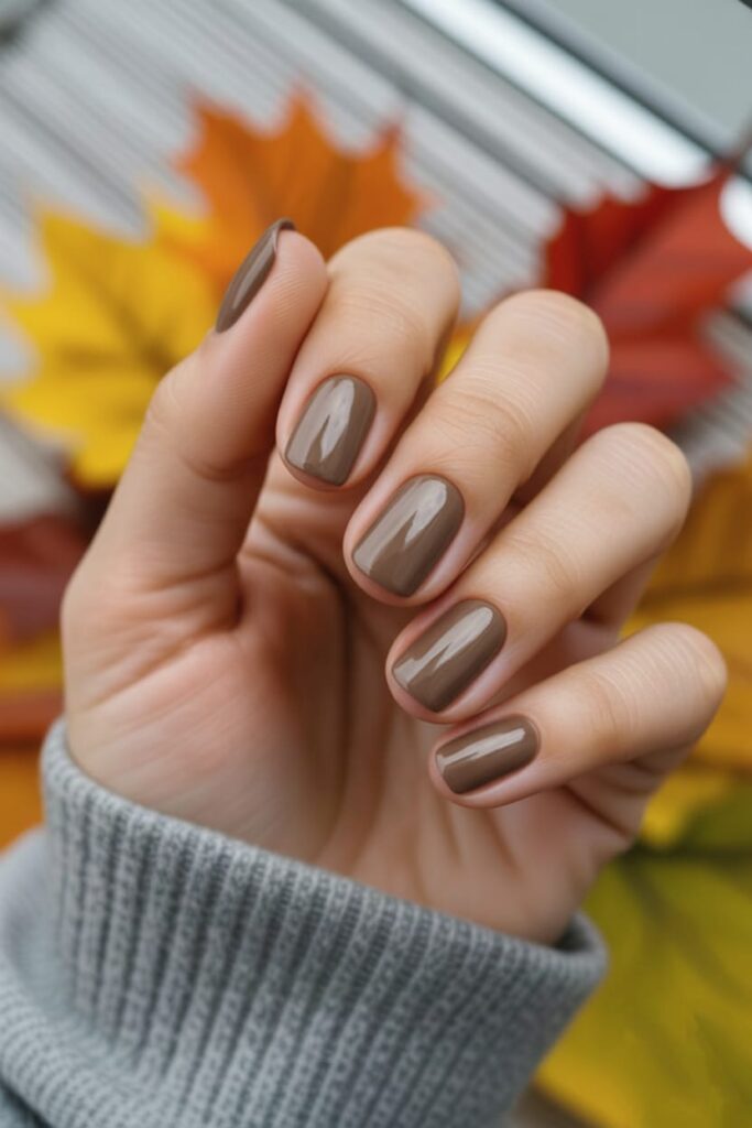 Rich Chocolate Brown Nails