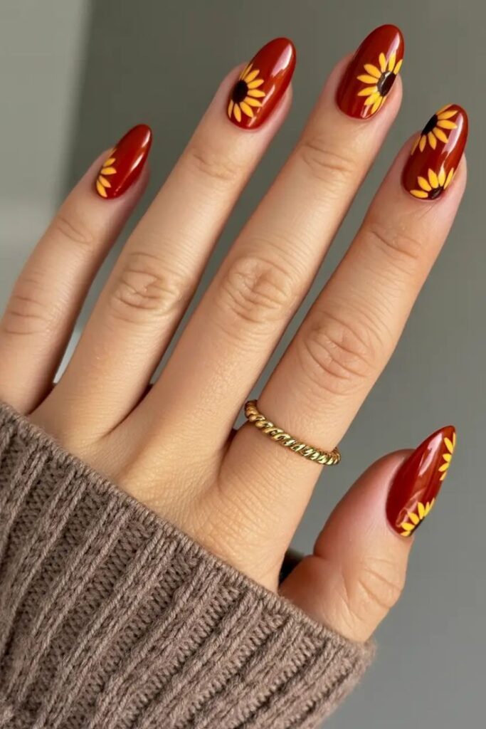 Sunflower Spark Nails